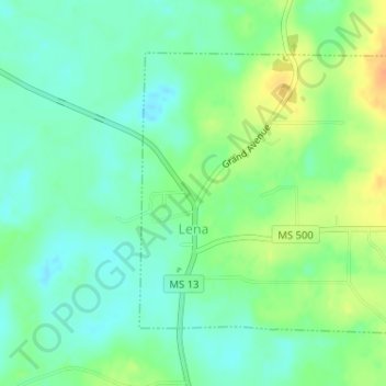 Lena topographic map, elevation, terrain