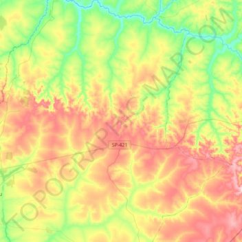 Lutécia topographic map, elevation, terrain