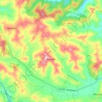 Robella topographic map, elevation, terrain