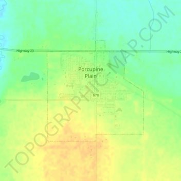 Porcupine Plain topographic map, elevation, terrain