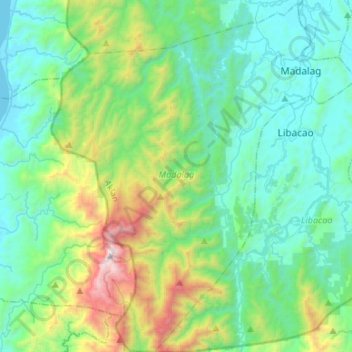 Madalag topographic map, elevation, terrain