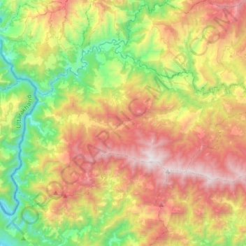 Bhageshwar topographic map, elevation, terrain