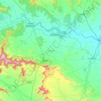 Khandala topographic map, elevation, terrain
