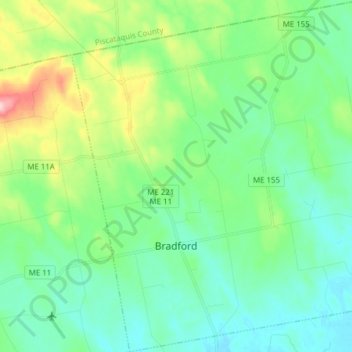 Bradford topographic map, elevation, terrain