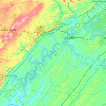 Watts Bar Lake topographic map, elevation, terrain