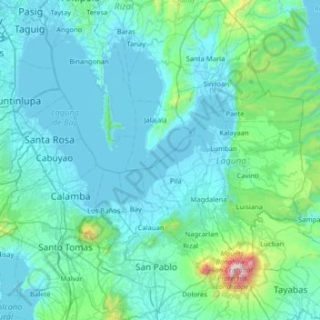 Laguna topographic map, elevation, terrain