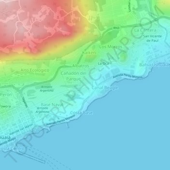 Parque topographic map, elevation, terrain