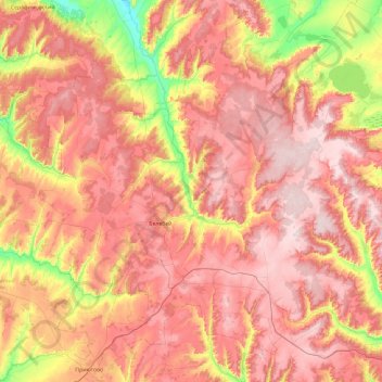 Belebeyevsky District topographic map, elevation, terrain
