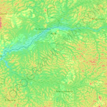 Atok topographic map, elevation, terrain