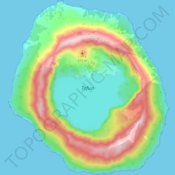 Tofua topographic map, elevation, terrain