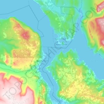 Bonne Bay topographic map, elevation, terrain