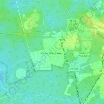 Cedar Glen Lakes topographic map, elevation, terrain