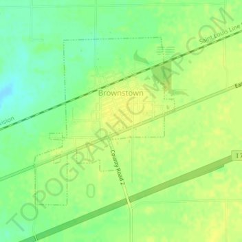 Brownstown topographic map, elevation, terrain