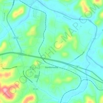 Gordonsville topographic map, elevation, terrain