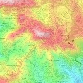 Santo Rosario topographic map, elevation, terrain