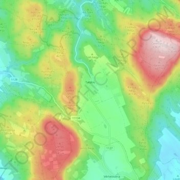 Tardos topographic map, elevation, terrain
