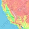 Kalifornien topographic map, elevation, terrain