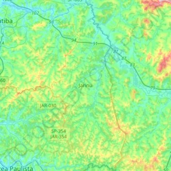 Jarinu topographic map, elevation, terrain