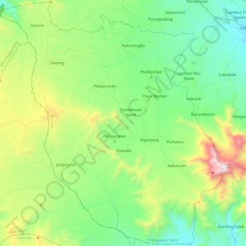 Borbor topographic map, elevation, terrain