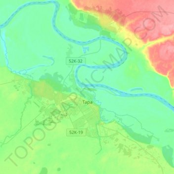 Тара topographic map, elevation, terrain