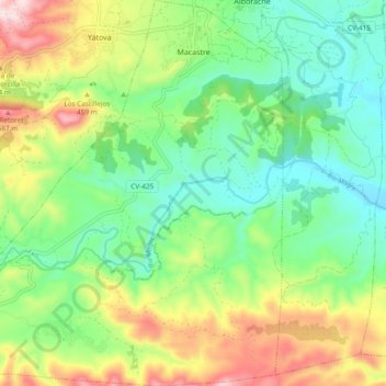 Macastre topographic map, elevation, terrain