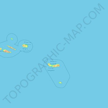 Azoren topographic map, elevation, terrain
