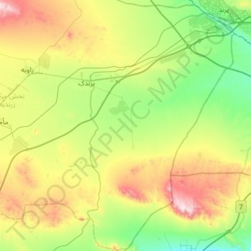 Rudshur Rural District topographic map, elevation, terrain