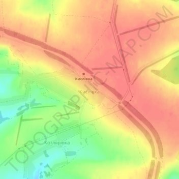 Kyslivka topographic map, elevation, terrain