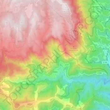 Vialas topographic map, elevation, terrain