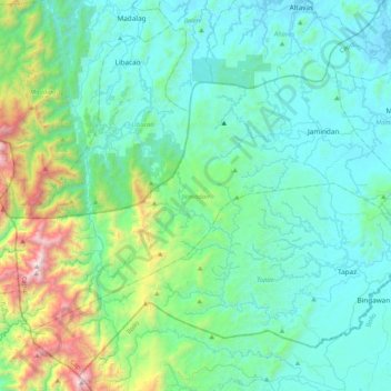 Jamindan topographic map, elevation, terrain