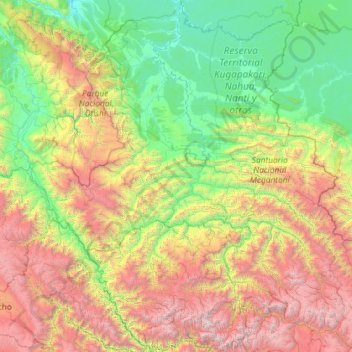 La Convención topographic map, elevation, terrain