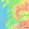 Pontevedra topographic map, elevation, terrain
