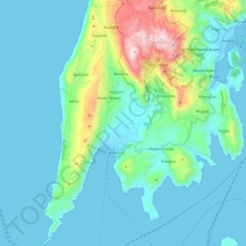 Municipal Unit of Apollonioi topographic map, elevation, terrain