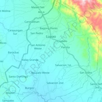 Lupao topographic map, elevation, terrain
