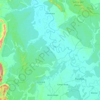 Contamana topographic map, elevation, terrain