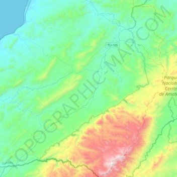 Casitas topographic map, elevation, terrain