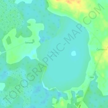 Černostes ezers topographic map, elevation, terrain