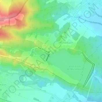 Michelbach topographic map, elevation, terrain