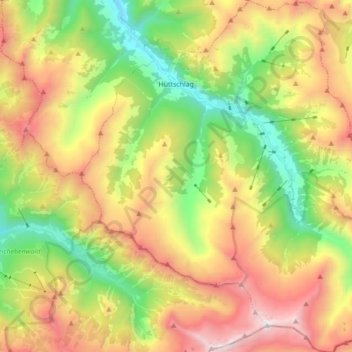 Hüttschlag topographic map, elevation, terrain