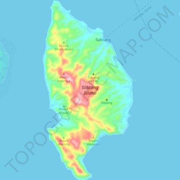 Sabtang Island topographic map, elevation, terrain
