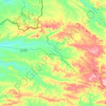 Aroche topographic map, elevation, terrain