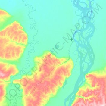 Circle topographic map, elevation, terrain