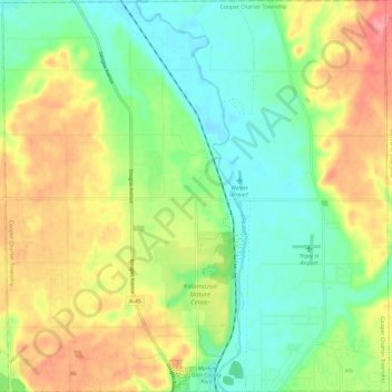 Cooper Charter Township topographic map, elevation, terrain