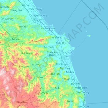Tỉnh Quảng Ngãi topographic map, elevation, terrain