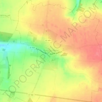 Buigny-l'Abbé topographic map, elevation, terrain