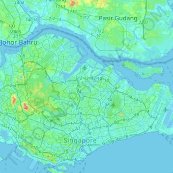 North-east Region topographic map, elevation, terrain