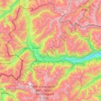 Vinschgau - Val Venosta topographic map, elevation, terrain