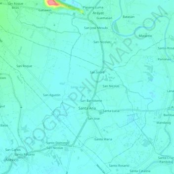 Santa Ana topographic map, elevation, terrain
