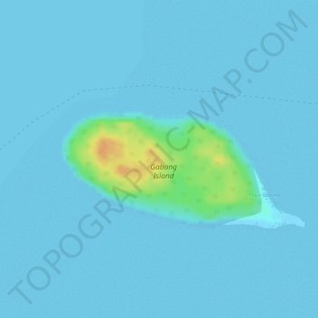 Gabung Island topographic map, elevation, terrain