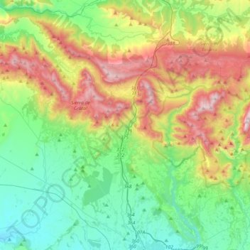 Nueno topographic map, elevation, terrain